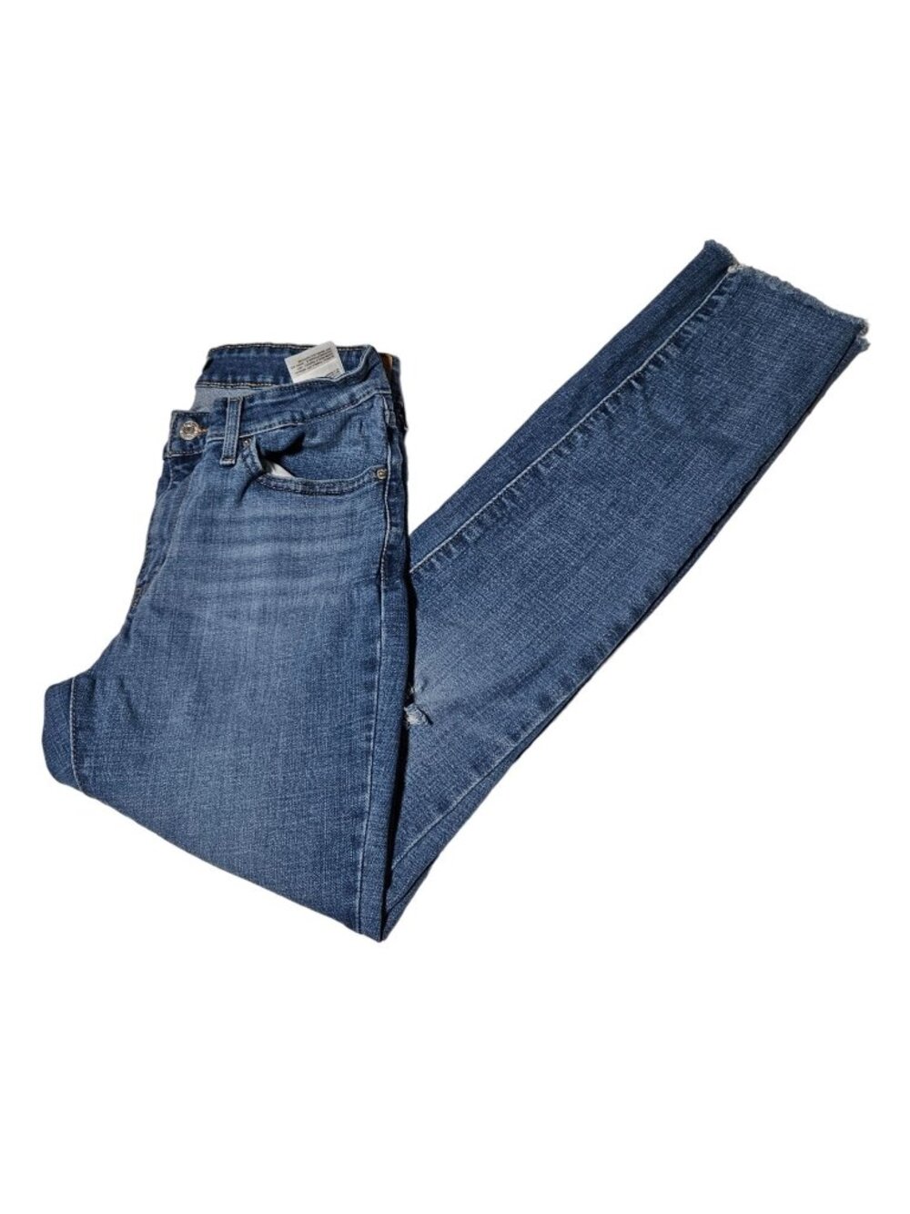 Levis 711 Skinny Jeans Womens Size 28 Mid Rise Medium Wash Ripped Denim Pants